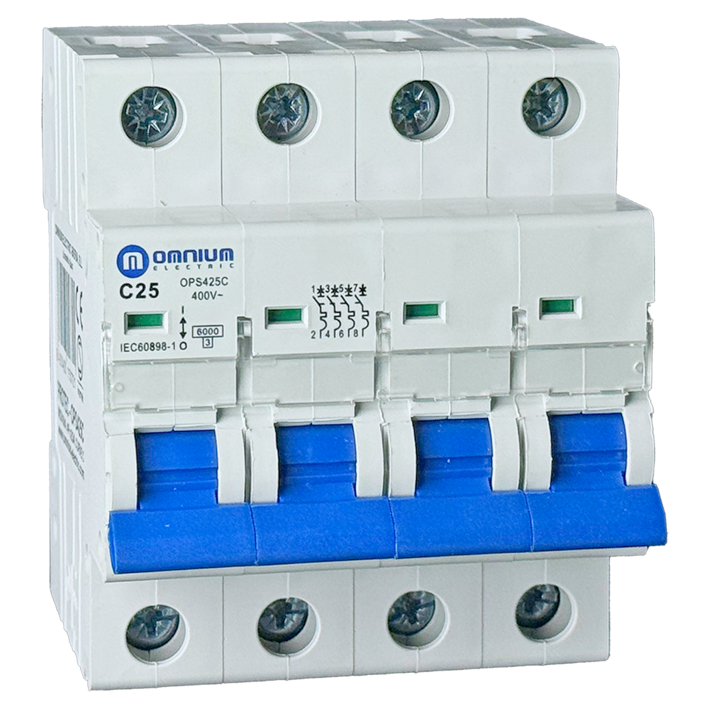 Interruptor magnetotérmico 6kA 4 polos x 25A